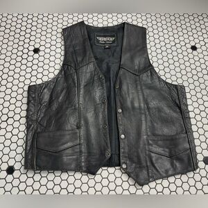 Unik Black Leather Vest size 44